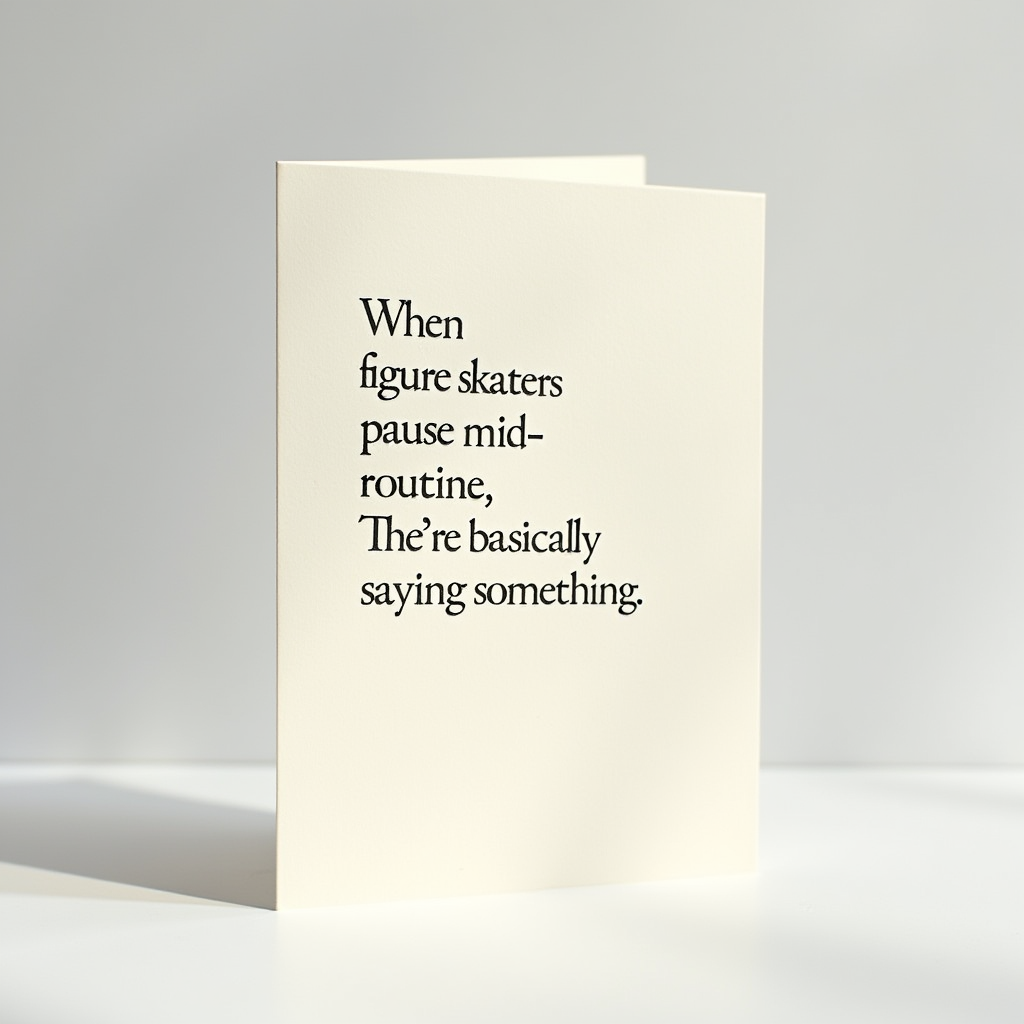 When figure skaters pause mid-routine, they're basically saying something