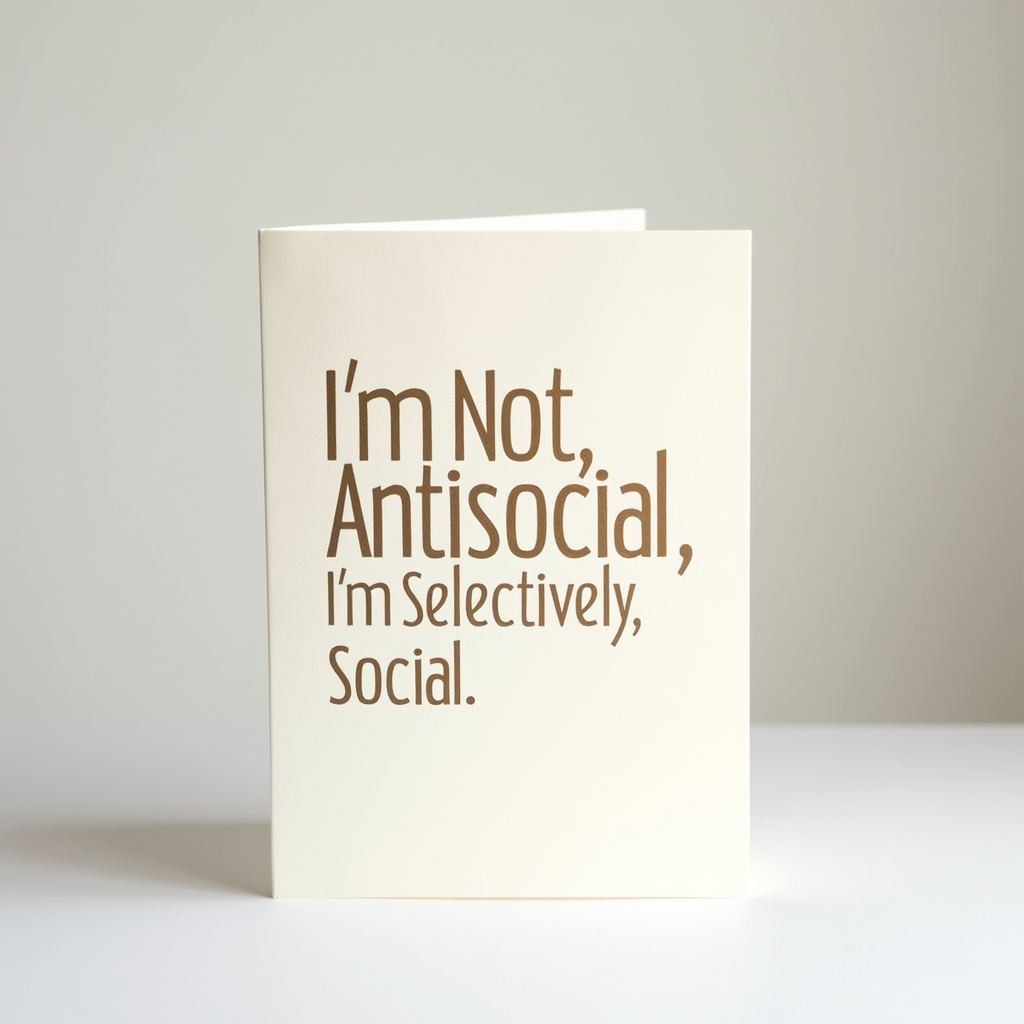 I'm Not Antisocial, I'm Selectively Social