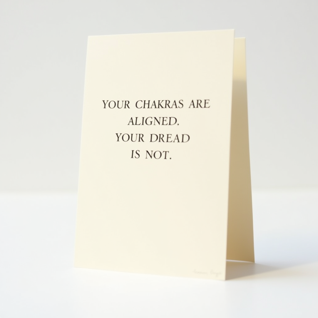 Your chakras are aligned. Your dread is not.