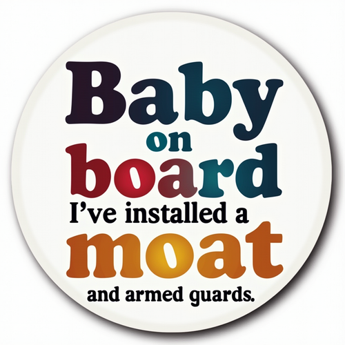Baby on Board: I've installed a moat and armed guards.