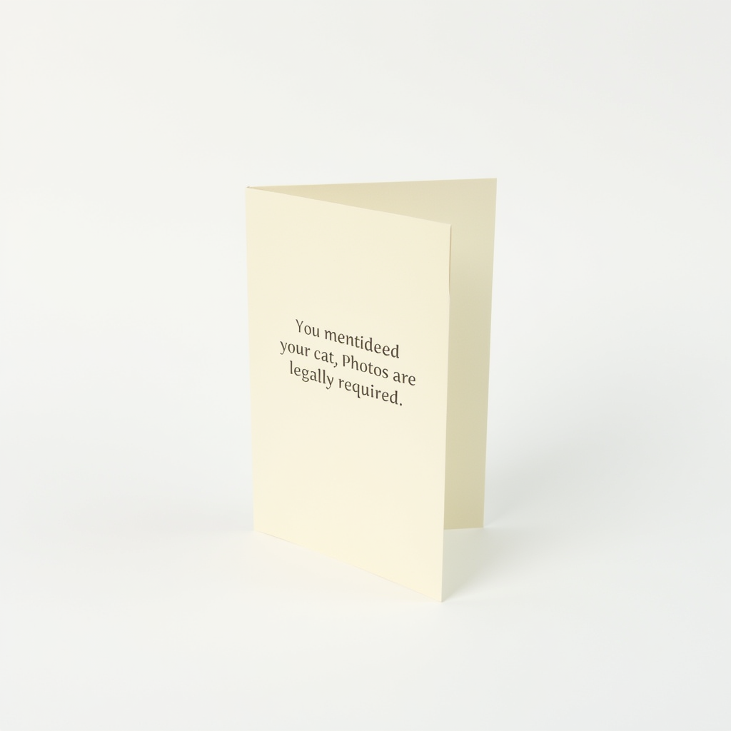 You mentioned your cat. Photos are legally required.