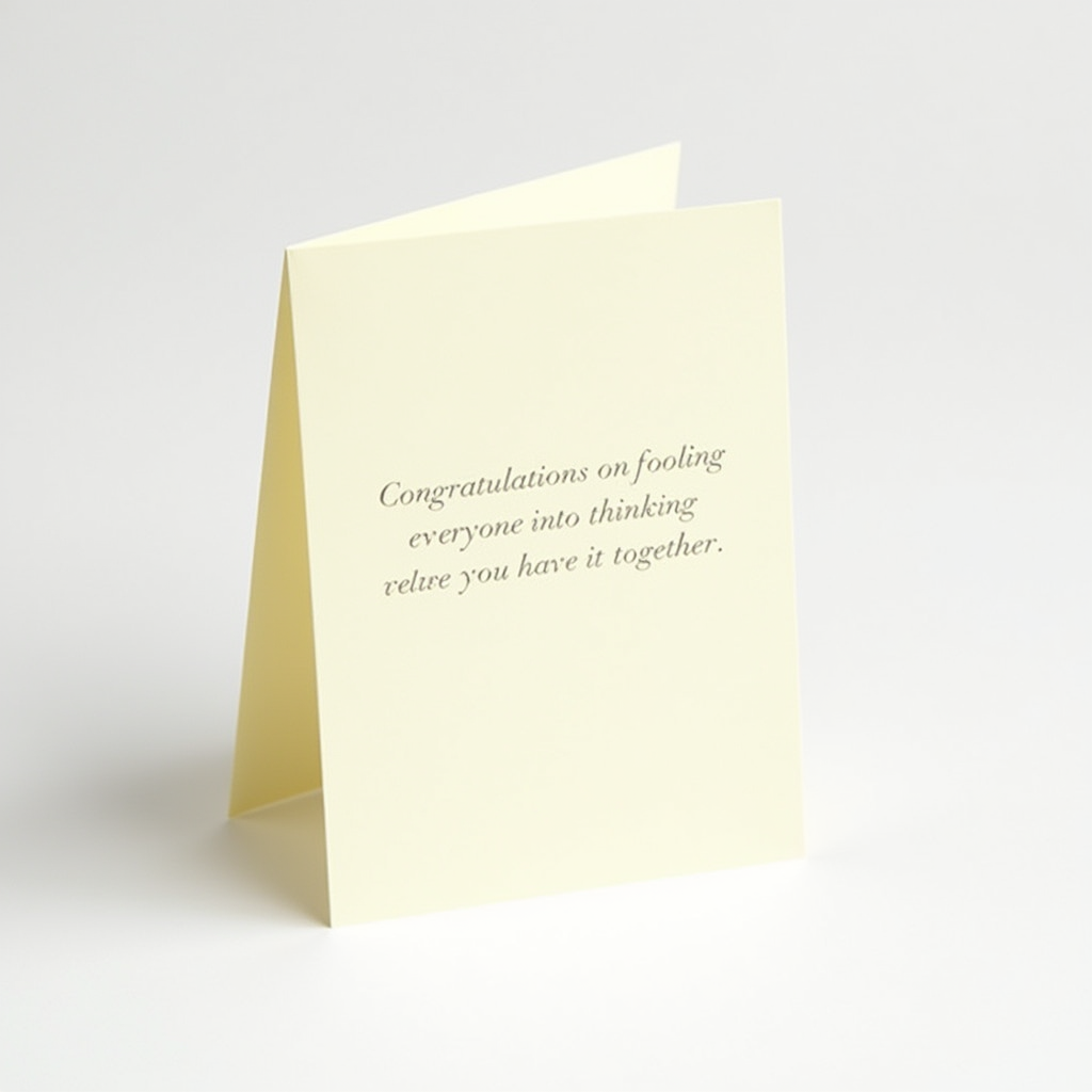 Congratulations on fooling everyone into thinking you have it together.