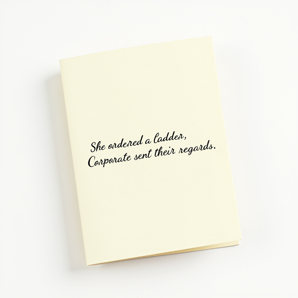 She ordered a ladder. Corporate sent their regards.