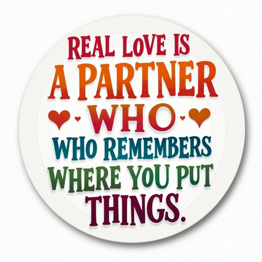 Real love is a partner who remembers where you put things.